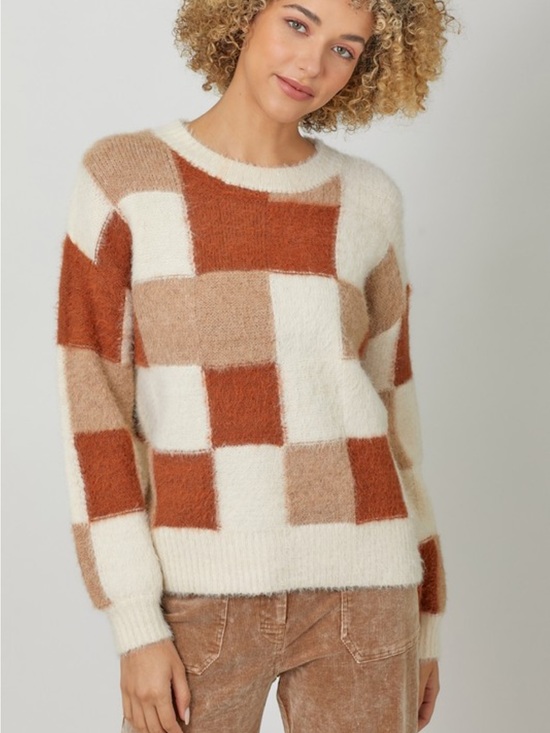 Mystree Sweaters - Checkered Pullover Sweater